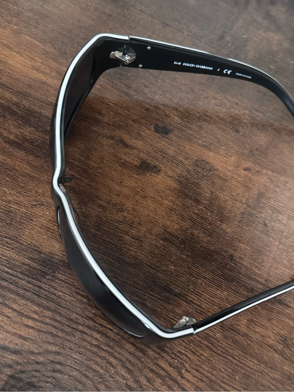 D&G Black Logo Wrap Sunglasses with Silver Accents - Picture 4 of 9